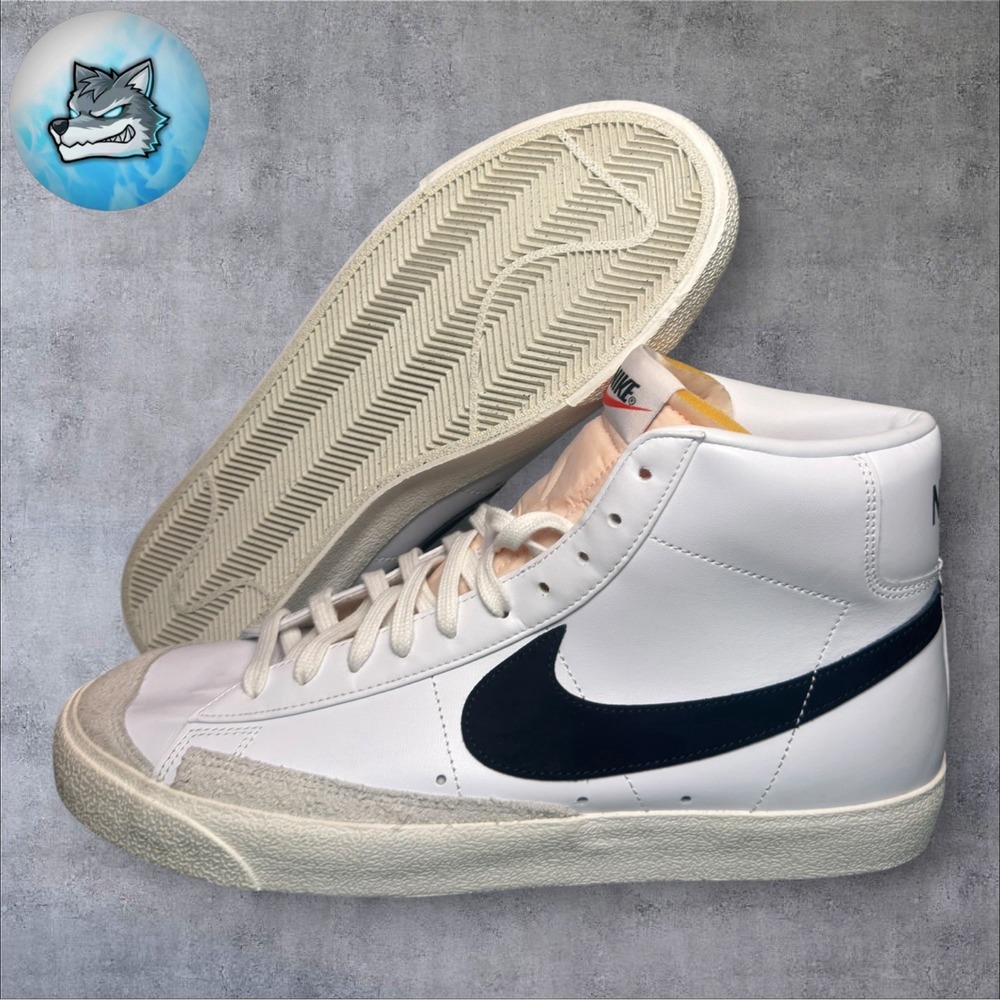 Nike Blazer Mid '77 Vintage White Black Retro Sneakers Men's 13 BQ6806-100